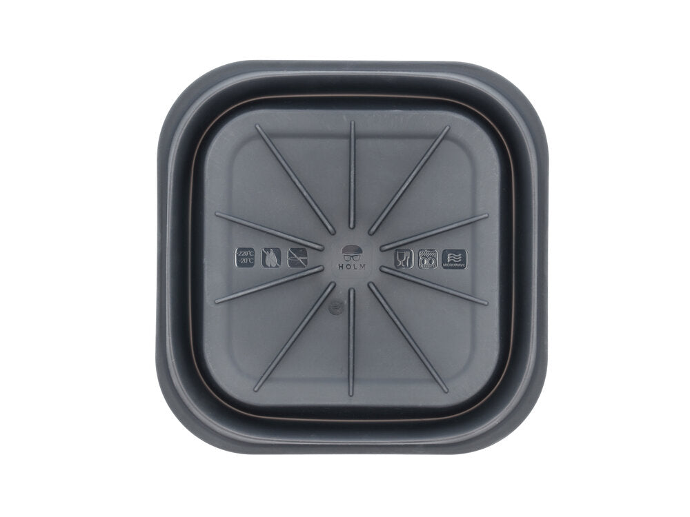 Silikoneform til airfryers, grå - 19x19 cm.